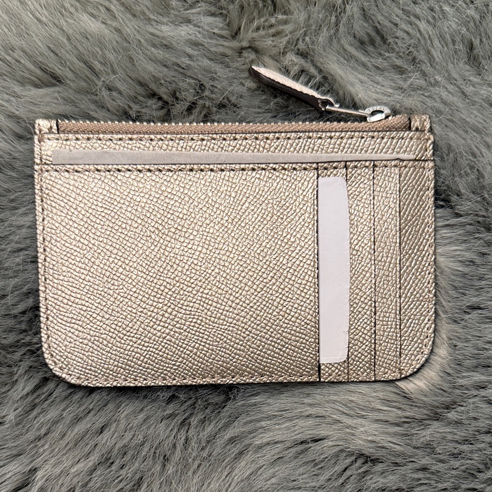 Coach Metallic Rose Gold Zip Card Case - Picture 2 of 3